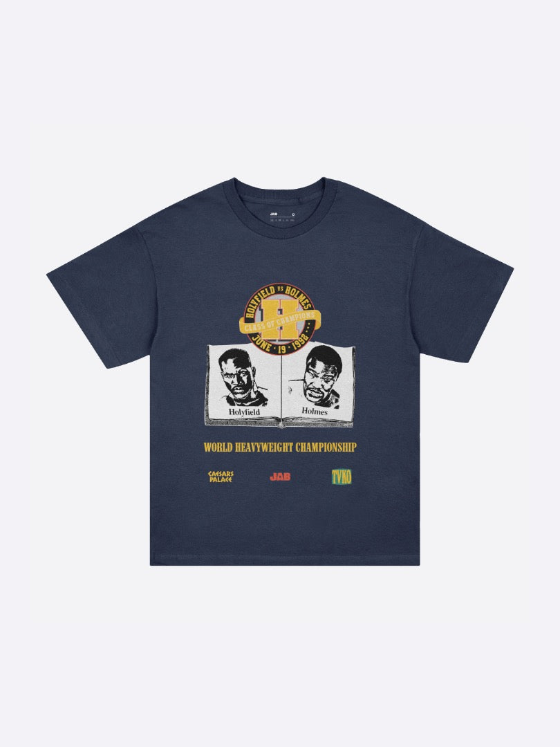 Holyfield Holmes Tee - Navy - JAB Boxing Store